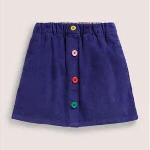Mini Boden Navy Skirt with Multicolor Buttons
